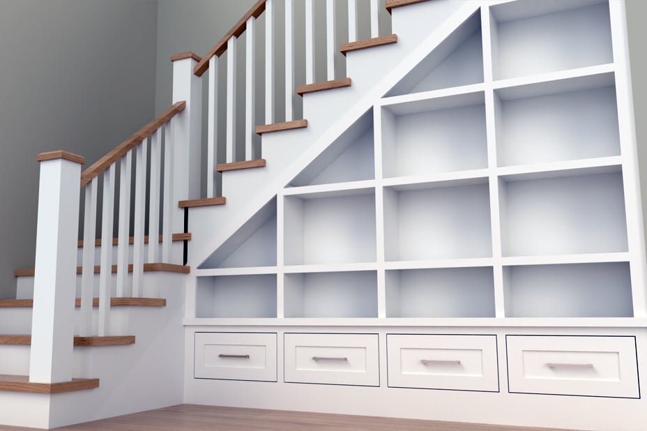 Staircase storage rendering
