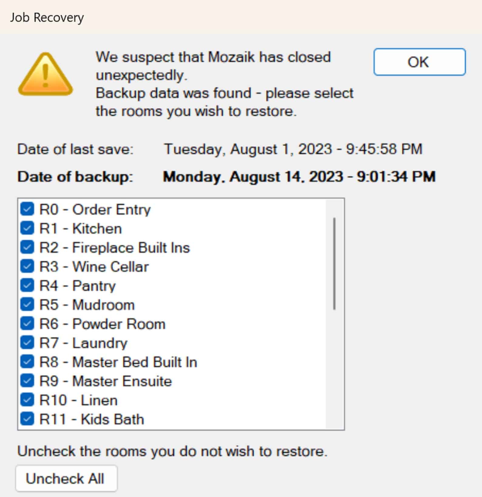 Mozaik Job Recovery